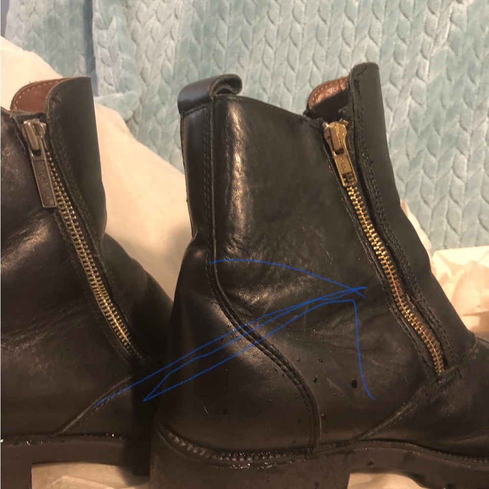 Preloved Harley Davidson Black Leather riding boots 10 ladies **** zipper - Picture 8 of 9
